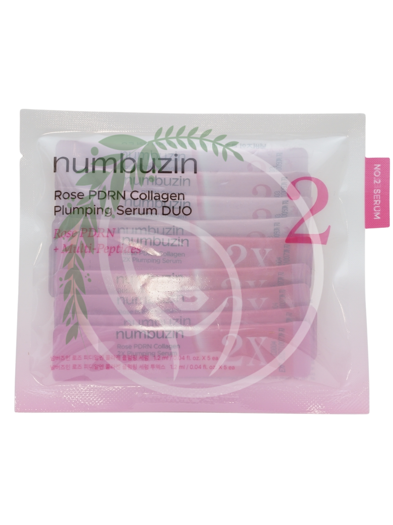 Travel-набор сывороток с ПДРН и пептидами Numbuzin No.2 Rose PDRN Collagen Plumping Serum DUO