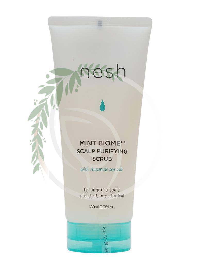 Очищающий скраб для кожи головы nesh Mint Biome Scalp Purifying Scrub 180ml