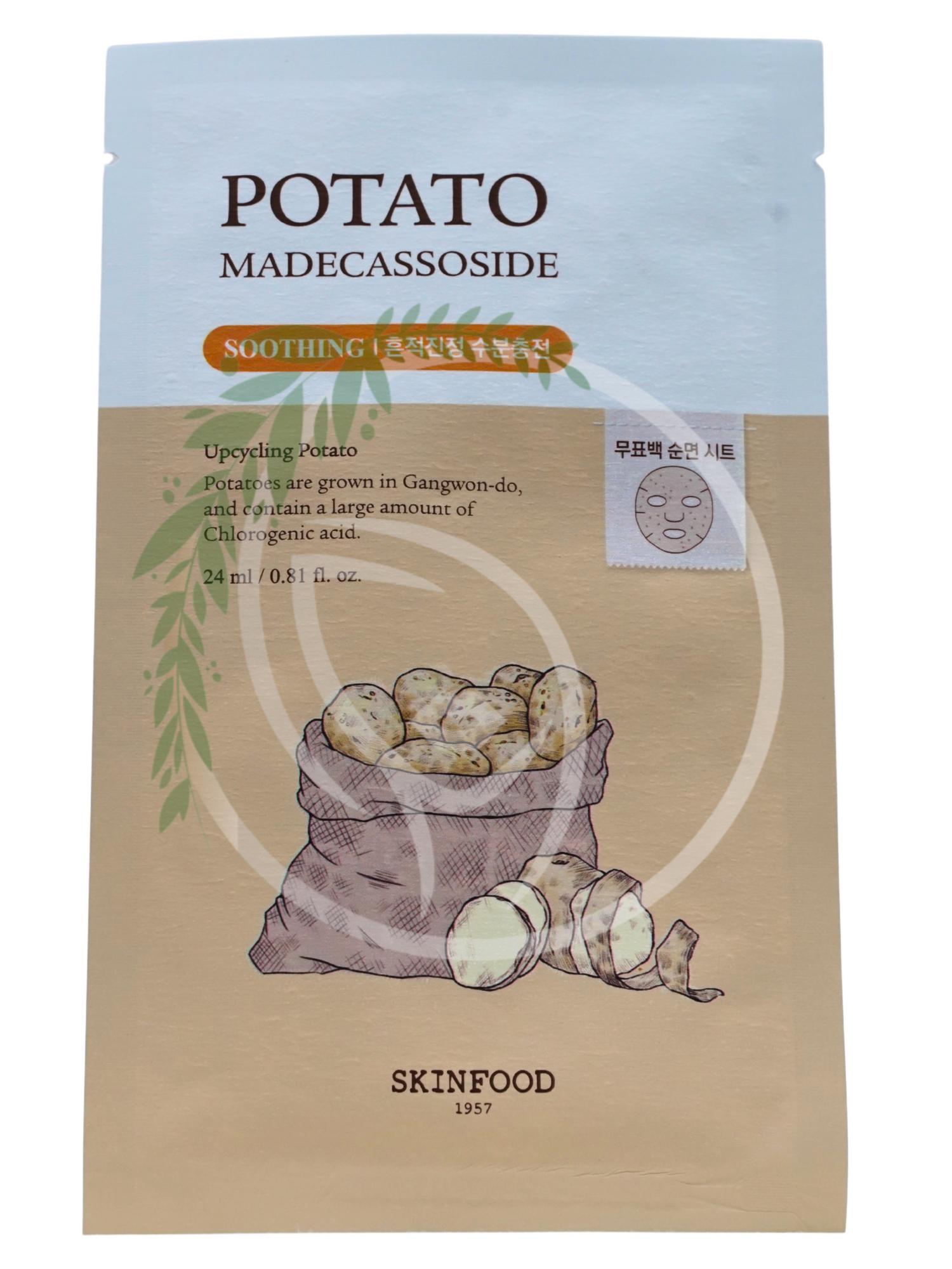 Успокаивающая тканевая маска Skinfood Potato Madecassoside Mask 1 шт