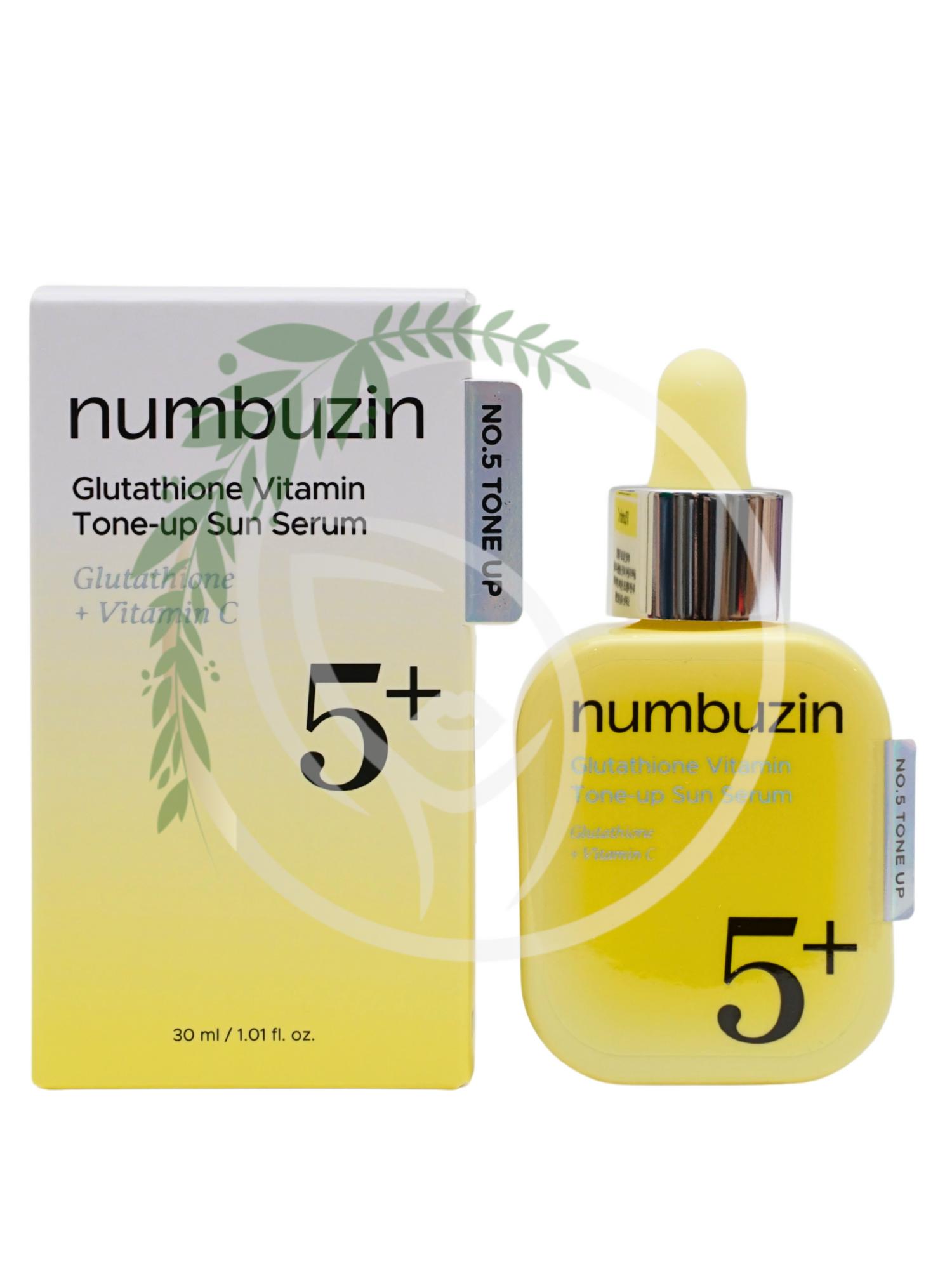Солнцезащитная сыворотка Numbuzin No.5 Glutathione Vitamin Tone-up Sun Serum SPF50+ PA++++ 30ml