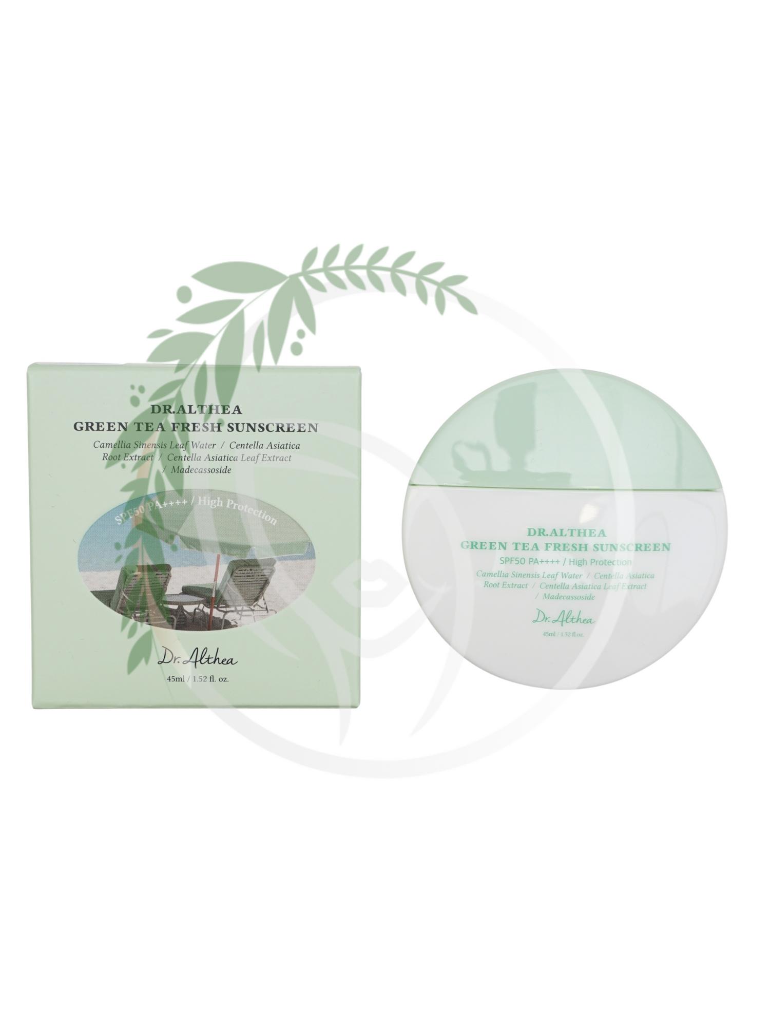 Успокаивающий солнцезащитный крем Dr.Althea Green Tea Fresh Sunscreen SPF50+ PA++++ 45 ml