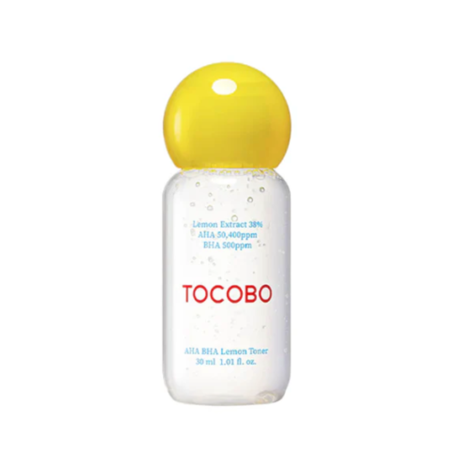 Отшелушивающий тонер с экстрактом лимона и кислотами Tocobo AHA BHA Lemon Toner 30 ml