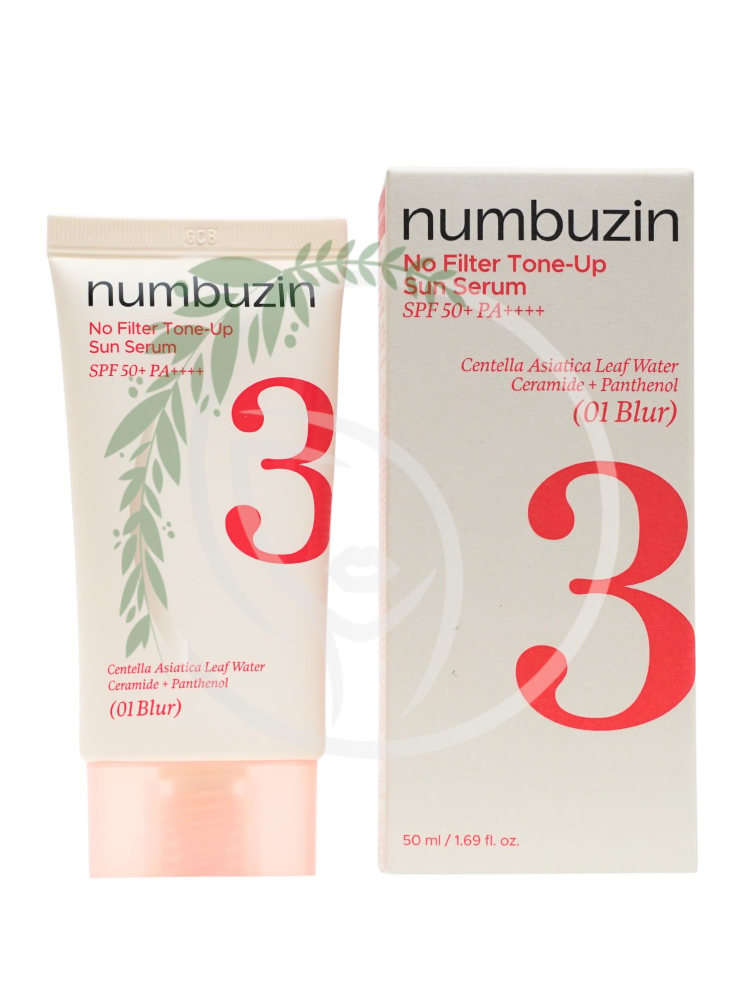 Солнцезащитная сыворотка с тонирующим эффектом Numbuzin No.3 No Filter Tone-Up Sun Serum 01Blur 50ml