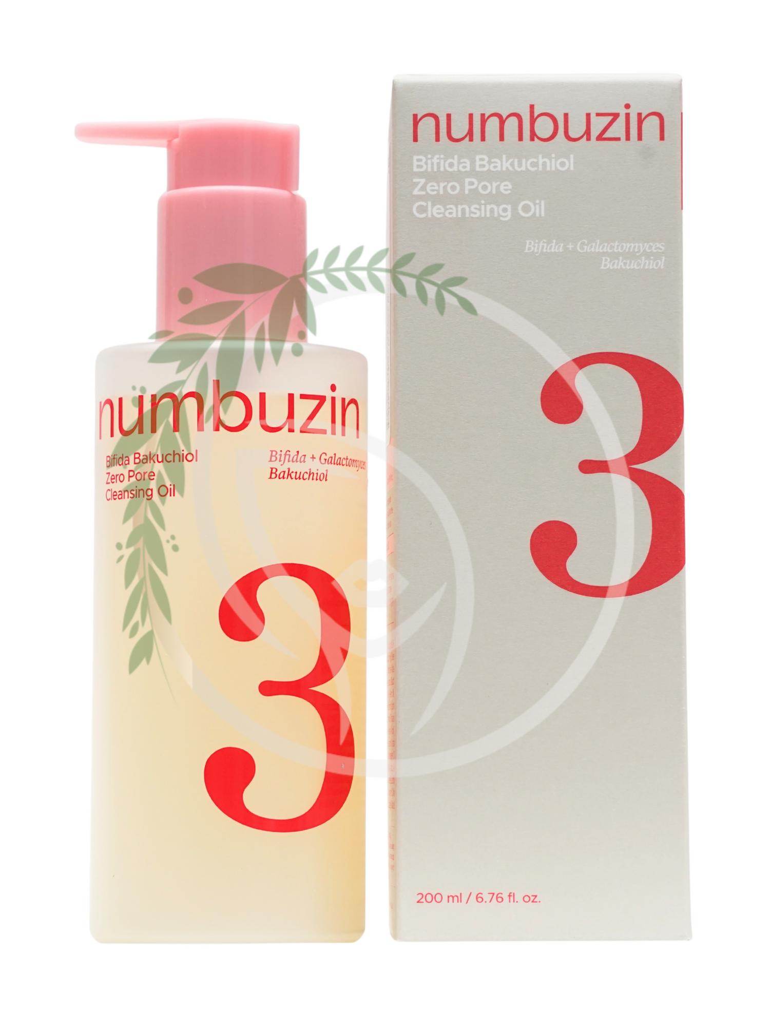 Гидрофильное масло Numbuzin No.3 Bifida Bakuchiol Zero Pore Cleansing Oil 200ml