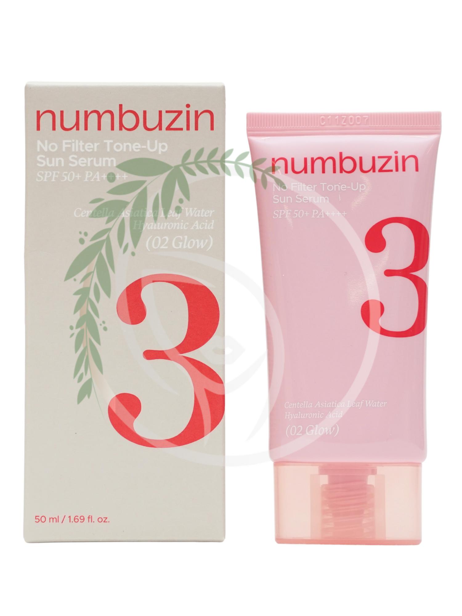 Солнцезащитная сыворотка Numbuzin No.3 No Filter Tone-Up Sun Serum #02 Glow 50ml