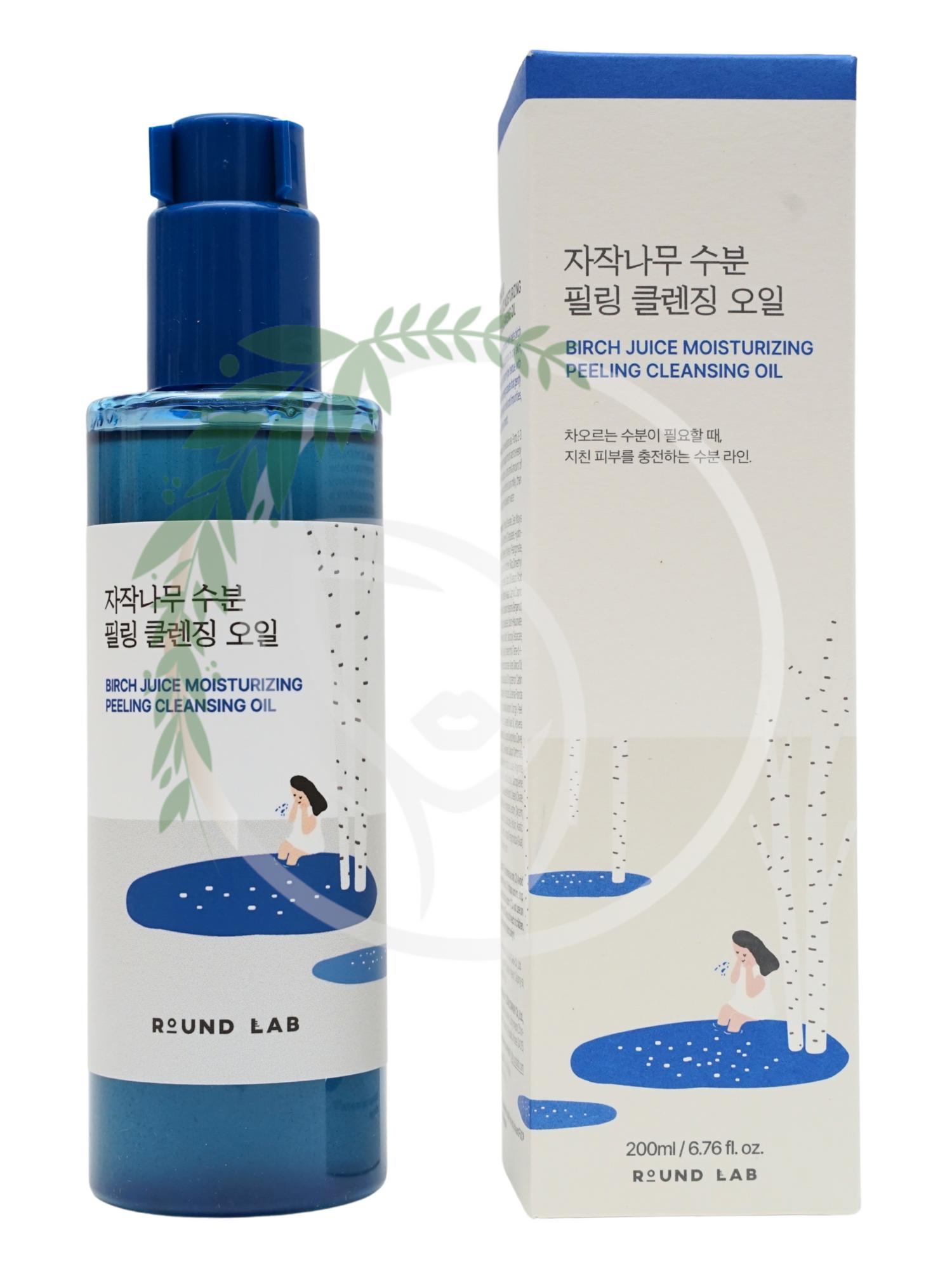 Гидрофильное масло с берёзовым соком Round Lab Birch Juice Moisturizing Peeling Cleansing Oil 200 ml