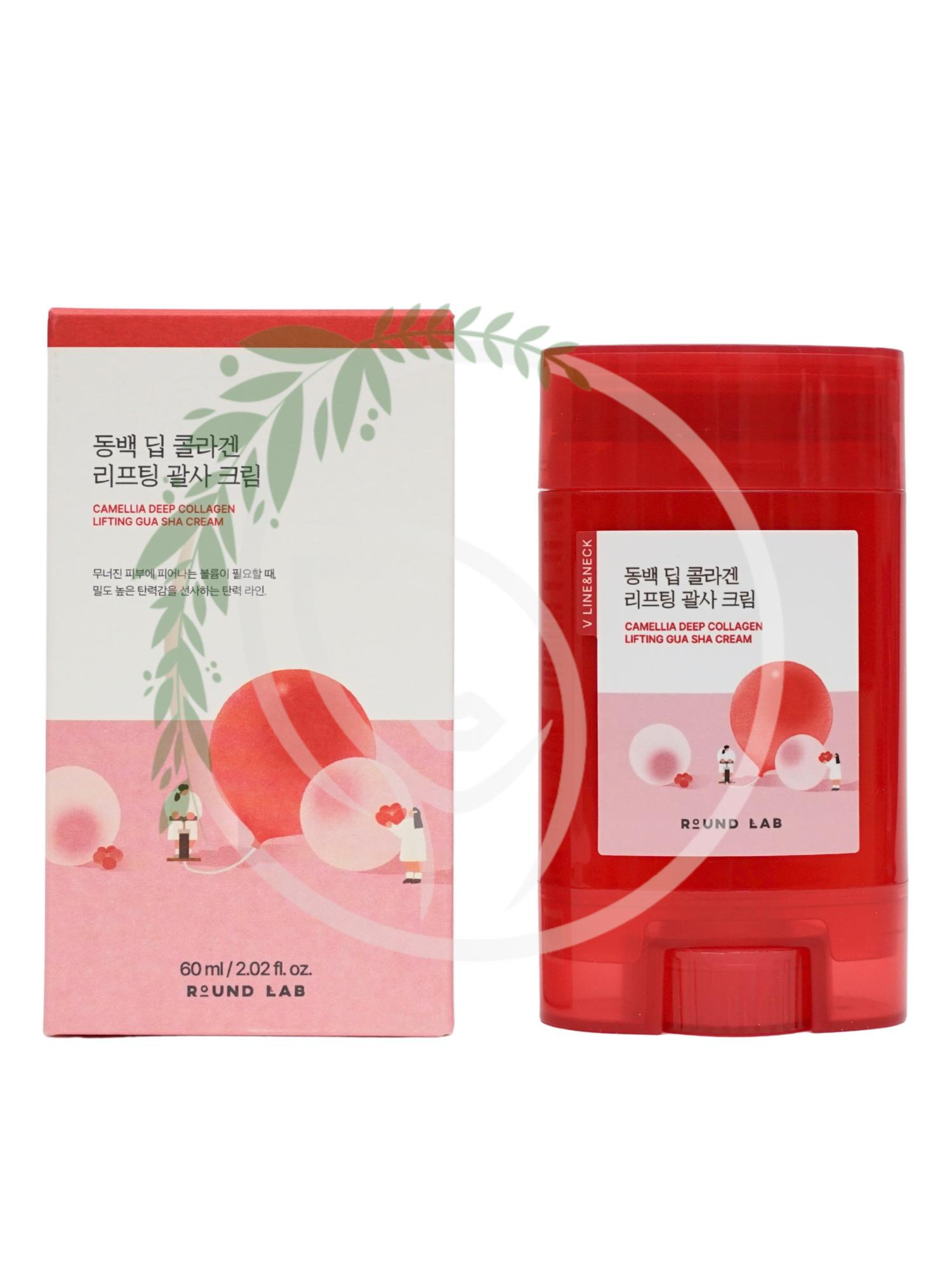 Массажный крем для гуаша Round Lab Camellia Deep Collagen Lifting Gua Sha Cream 60ml