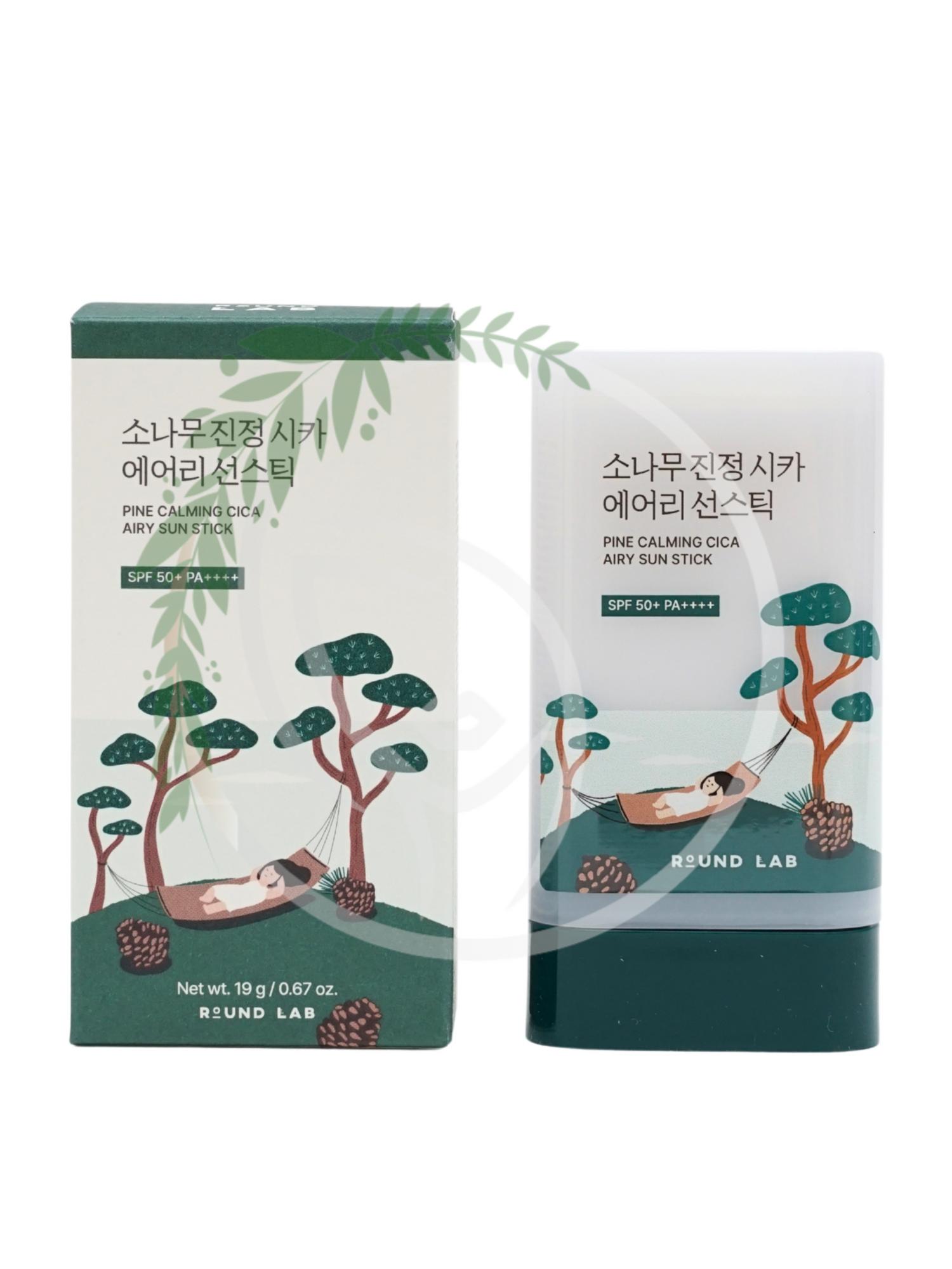 Солнцезащитный стик с экстрактом сосны и центеллой Round Lab Pine Calming Cica Airy Sun Stick SPF50+ PA++++ 19g
