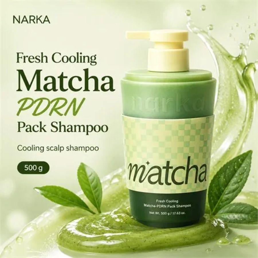 Освежающий шампунь с матча и ПДРН narka Fresh Cooling Matcha-PDRN Pack Shampoo 500g