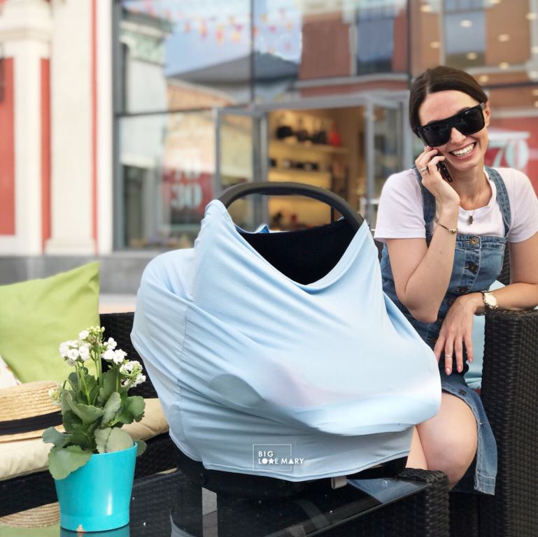 Накидка милк снуд НЕЖНО-ГОЛУБОЙ