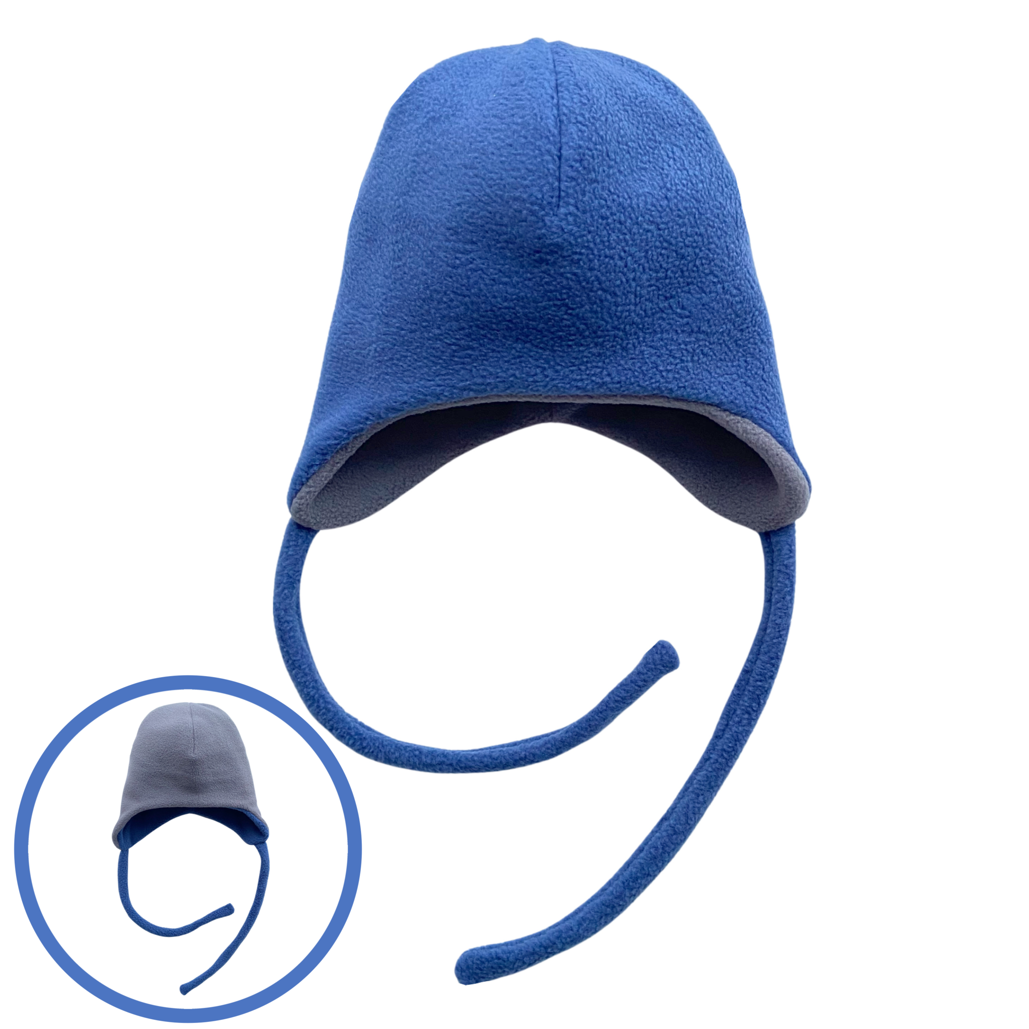 Шапка флисовая двухсторонняя Джинс + графит