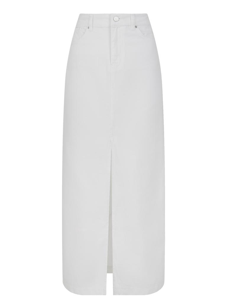 Юбка миди джинсовая белого цвета