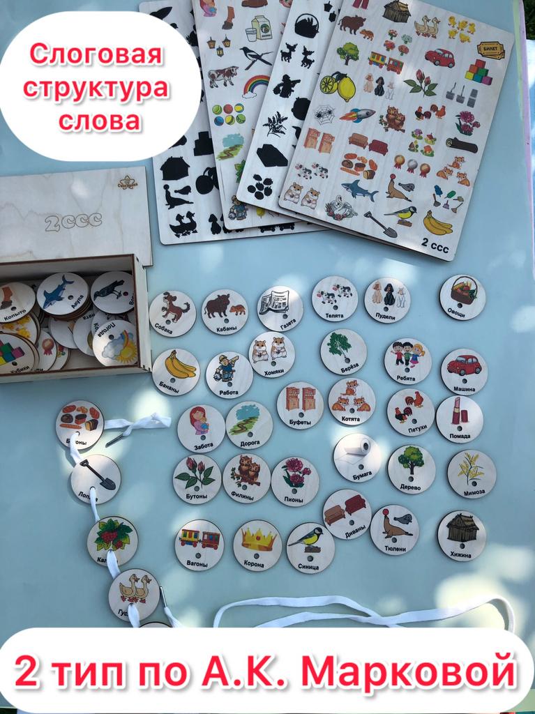 Логопедические игры/ Слоговая структура слова 2 тип по А. К. Марковой