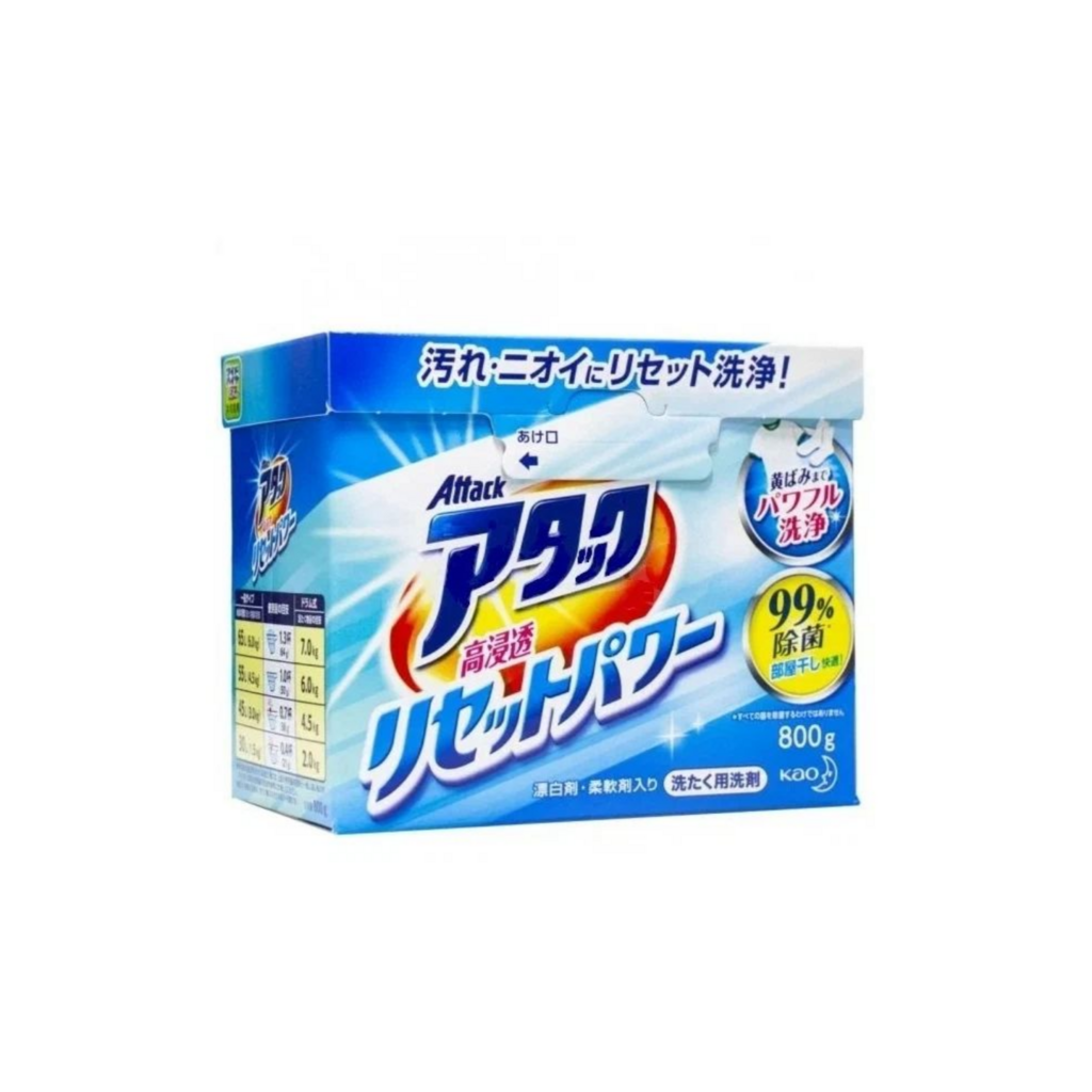 Высокоэффективный стиральный порошок антибакт эф-т Kao Attack Power 800 гр