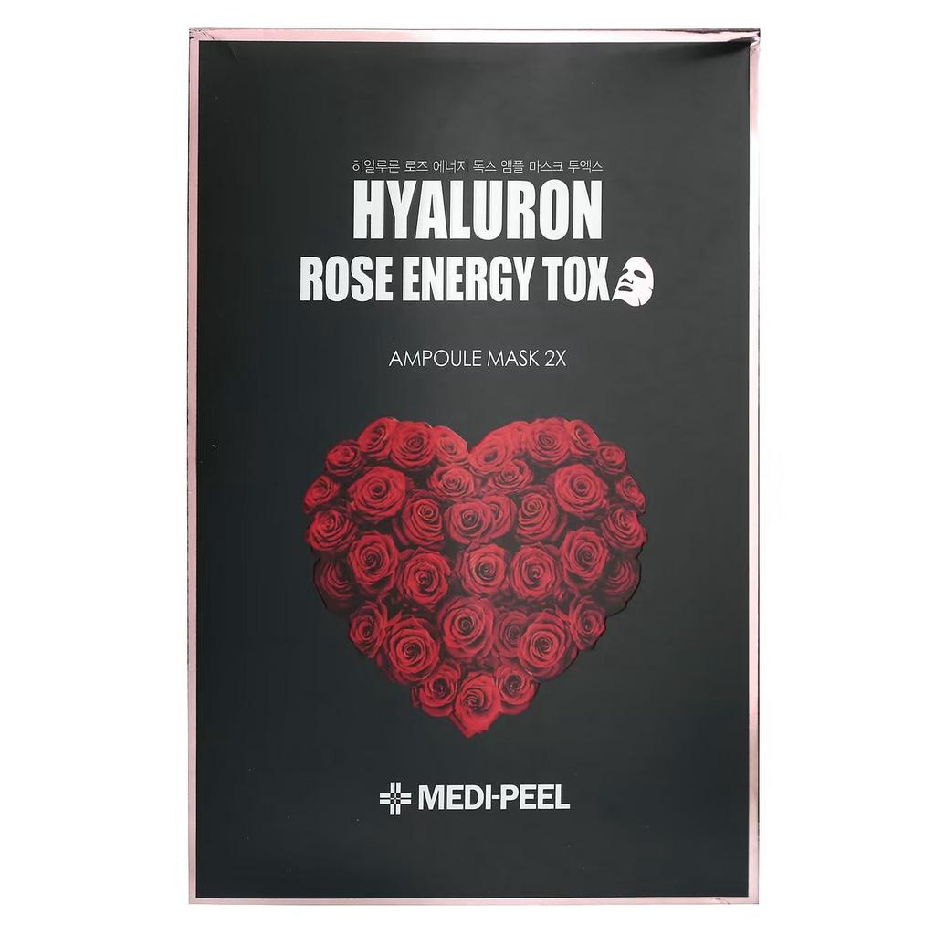 MEDIPEEL⁺ Hyaluron Rose Energy Tox Ampoule Mask (30ml) Детокс-маска с экстрактом розы