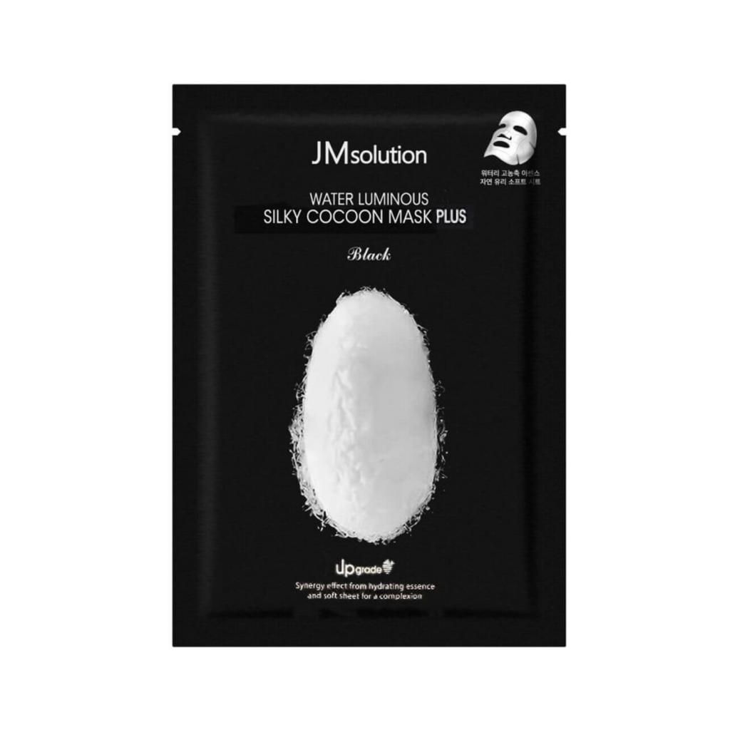 Тканевая маска для упругости кожи с протеинами кокона белого шелкопряда WATER LUMINOUS SILKY COCOON MASK BLACK