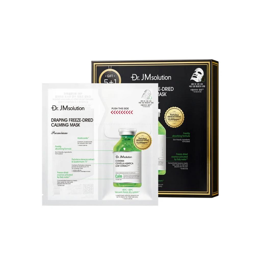 Двухфазная успокаивающая премиум тканевая маска с центеллой DR. JM SOLUTION DRAPING FROZEN MASK