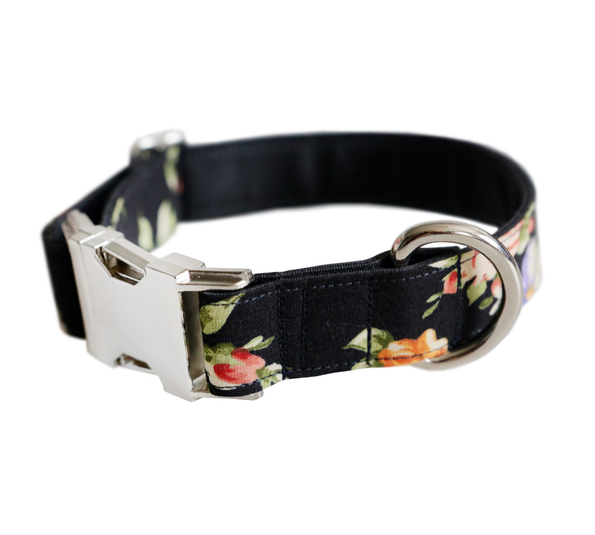 Ошейник для собак Flowers, черный