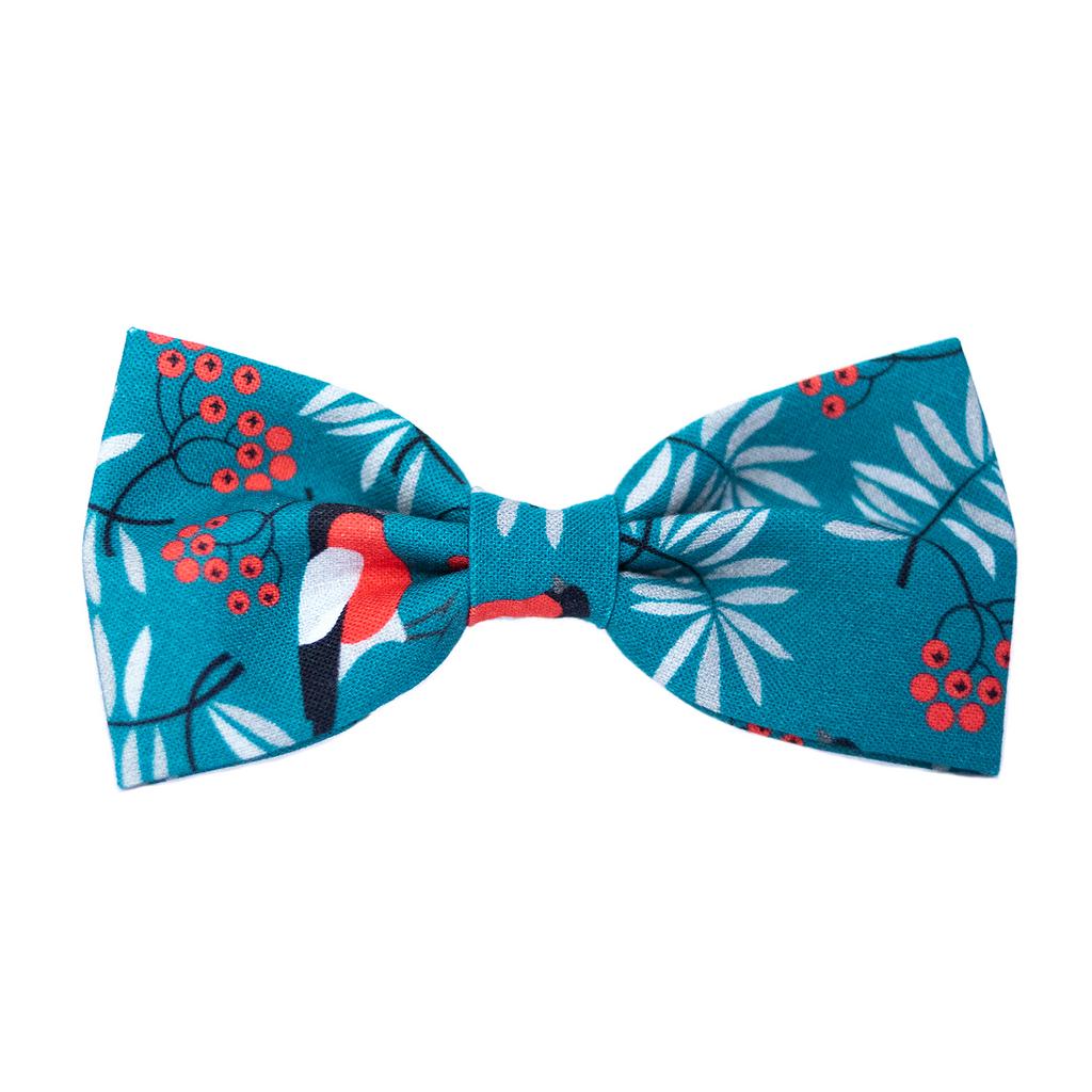 Бабочка на ошейник  "Снегири"