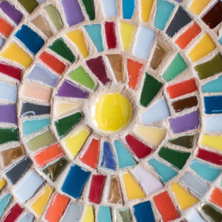 Доска круглая «Краски моря», большая с мозаикой