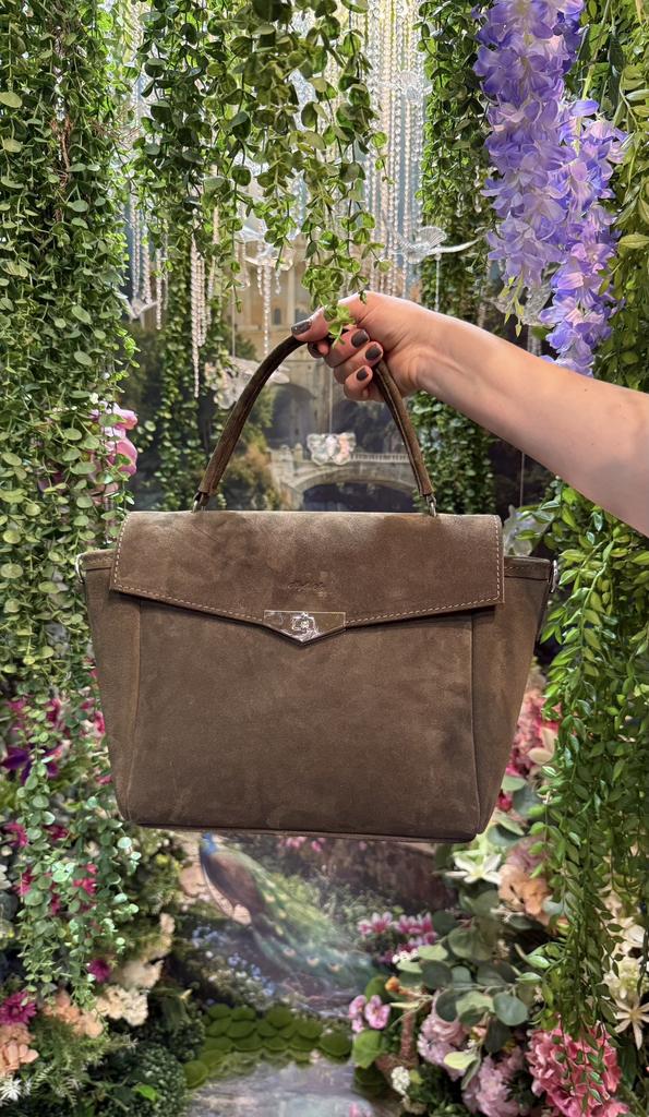 Сумка Сити средняя  Замша Олива