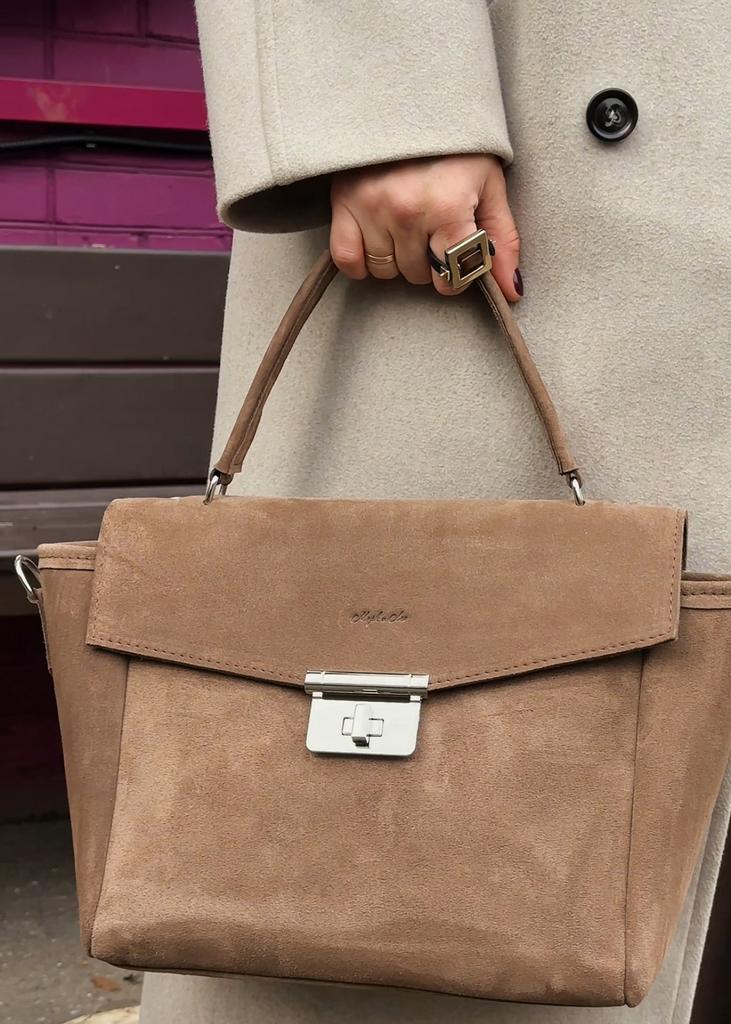 Сумка Сити средняя  Шоколад замша