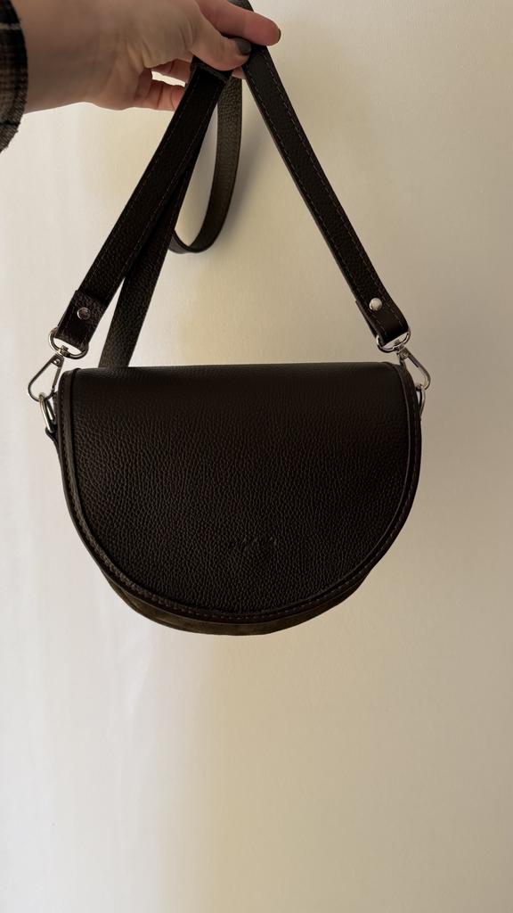 Сумка Плетенка олива-шоколад