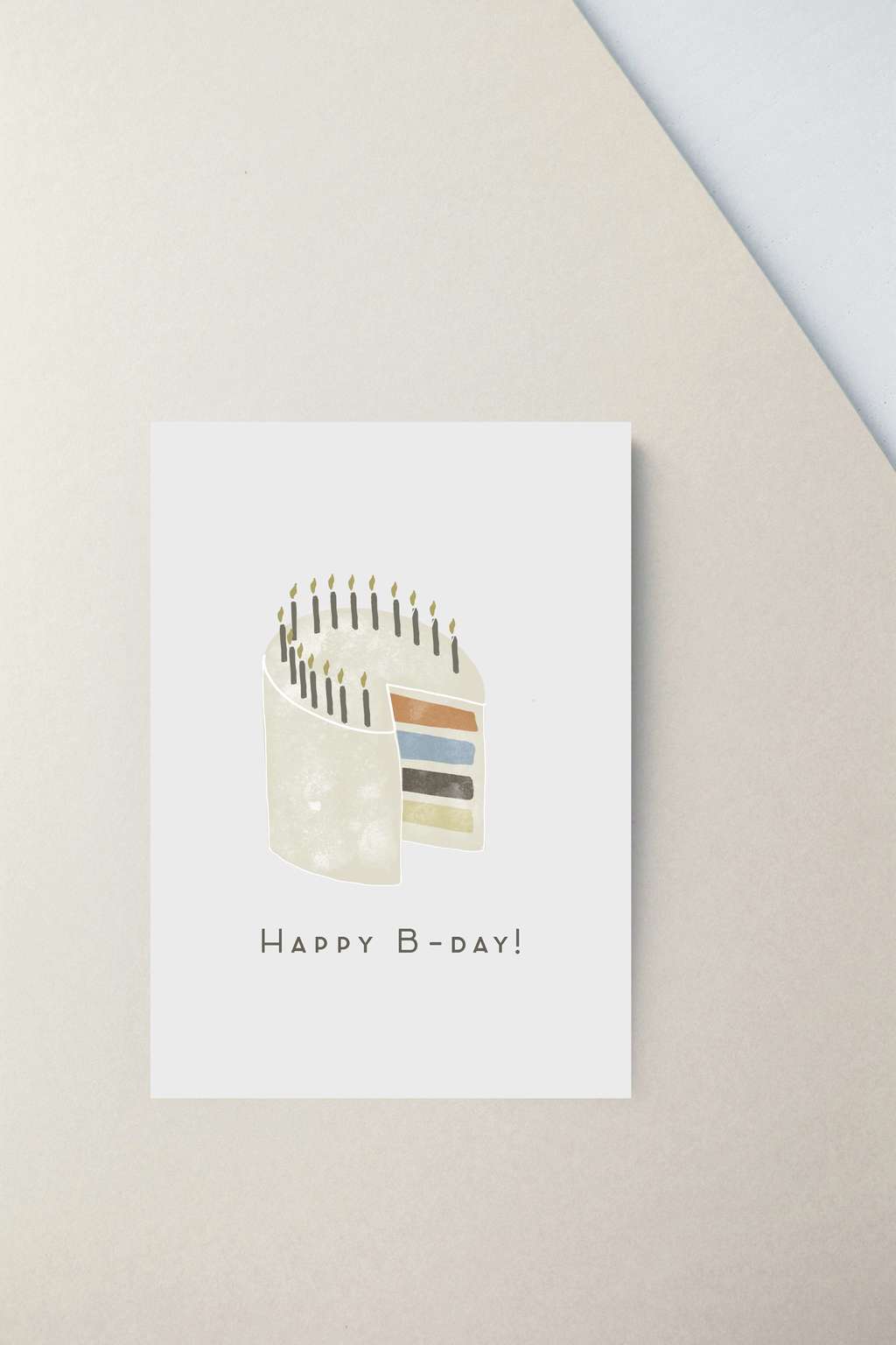 Мини-открытка "Тортик (бежевый)"