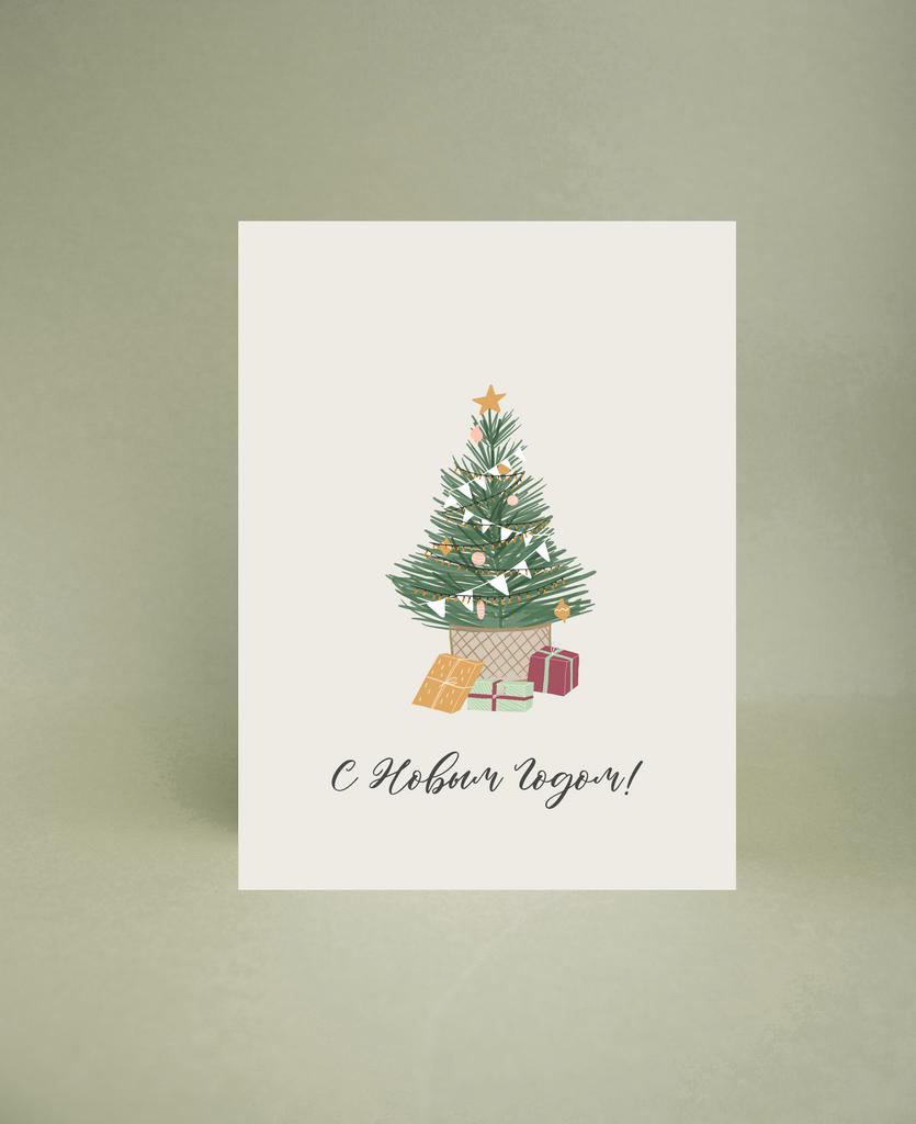 Мини-открытка "Ёлочка-2"