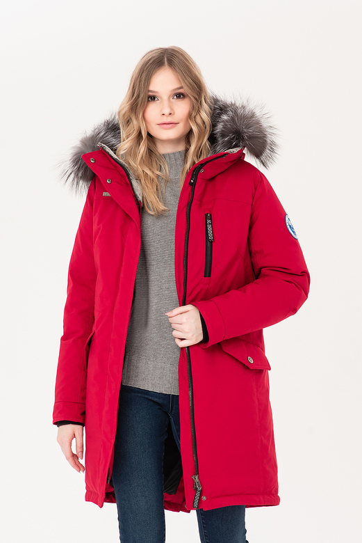 Пуховое пальто LAPLANGER Парка красная