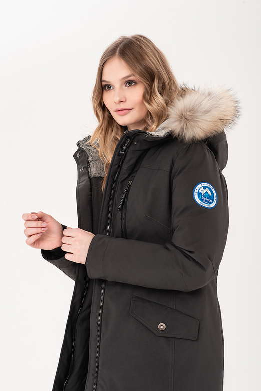 Пуховое пальто LAPLANGER Парка чёрная