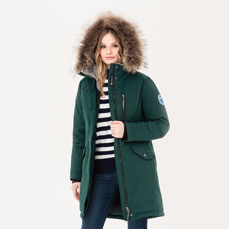 Пуховое пальто LAPLANGER Парка зелёная