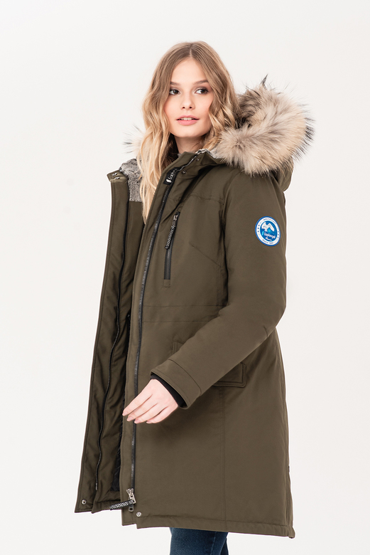 Пуховое пальто LAPLANGER Парка олива