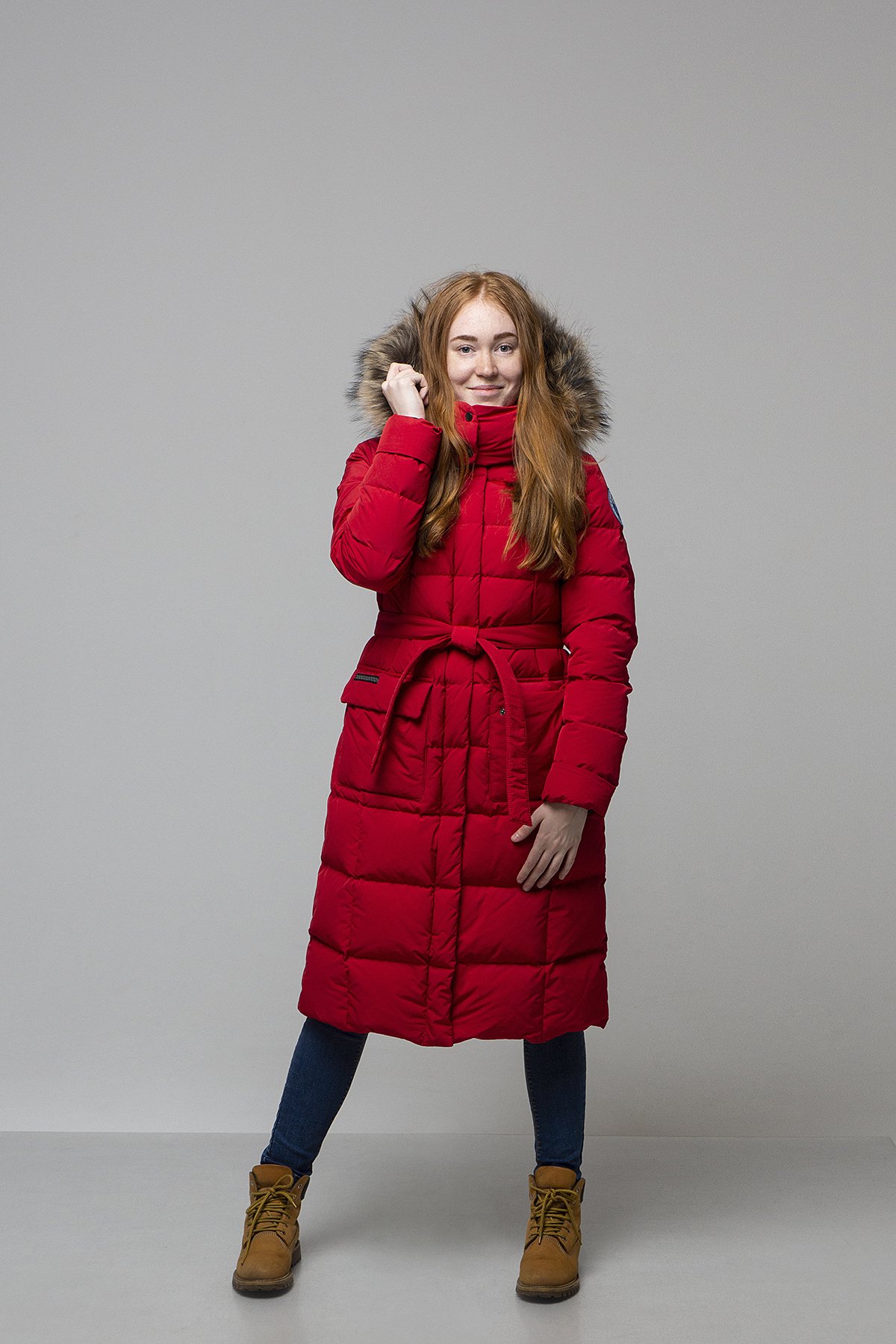 Пуховое пальто LAPLANGER Иматра красное