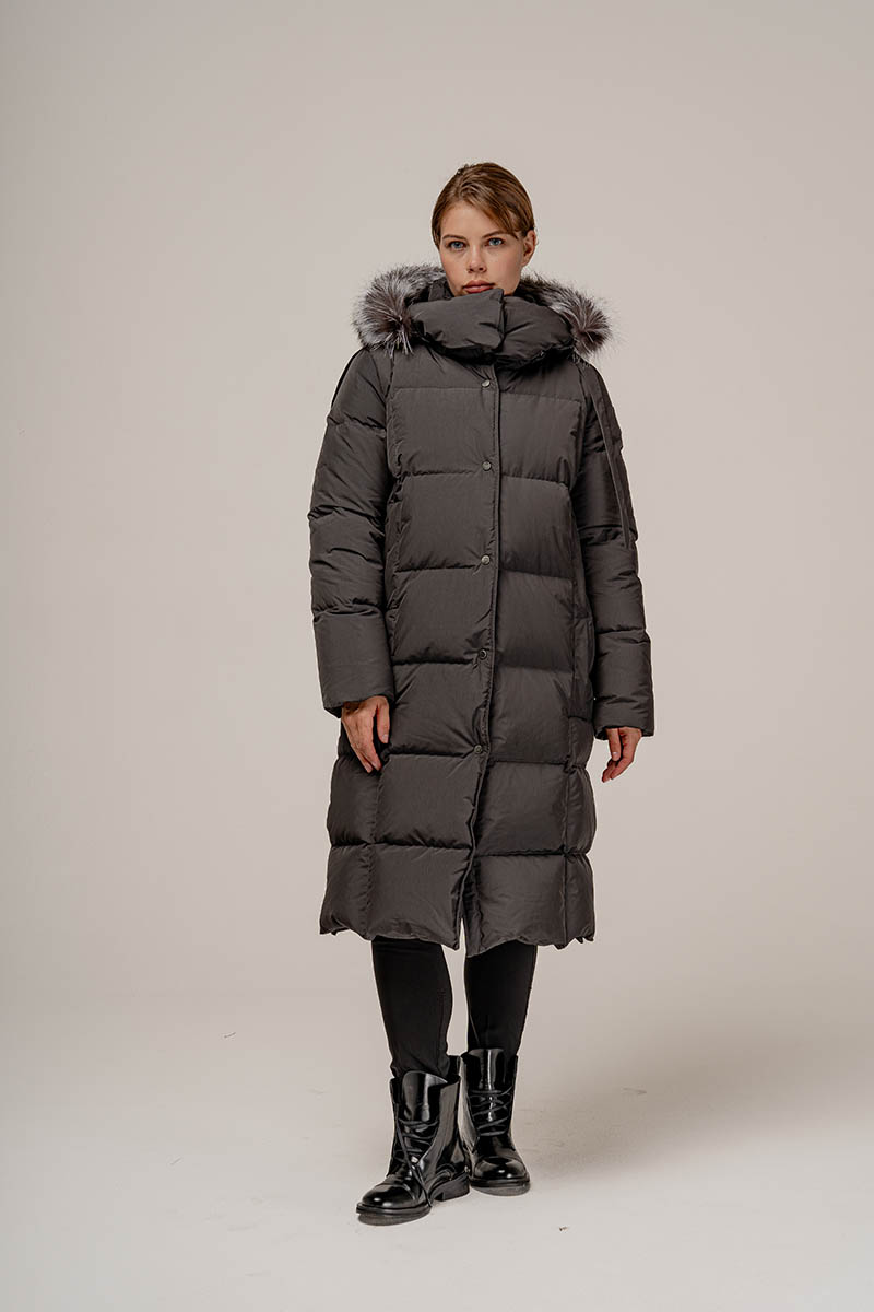 Пуховое пальто LAPLANGER Паула Nordic Goose графит