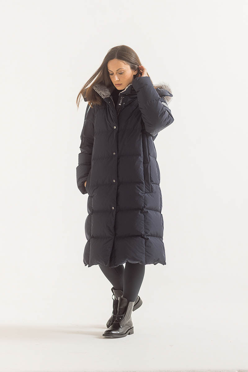 Пуховое пальто LAPLANGER Паула Nordic Goose темно-синее