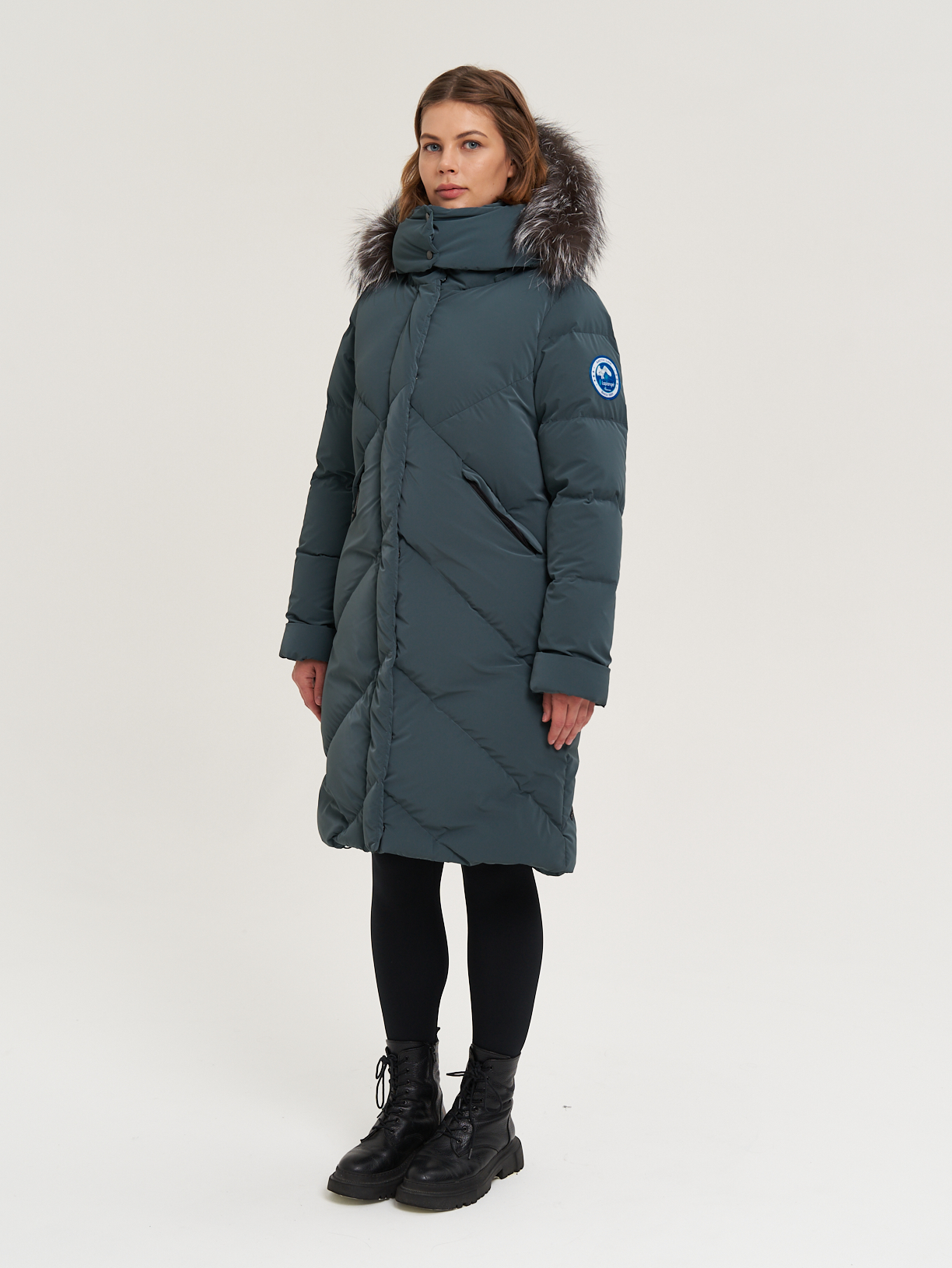 Пуховое пальто LAPLANGER Лахти Space Goose серый гранит