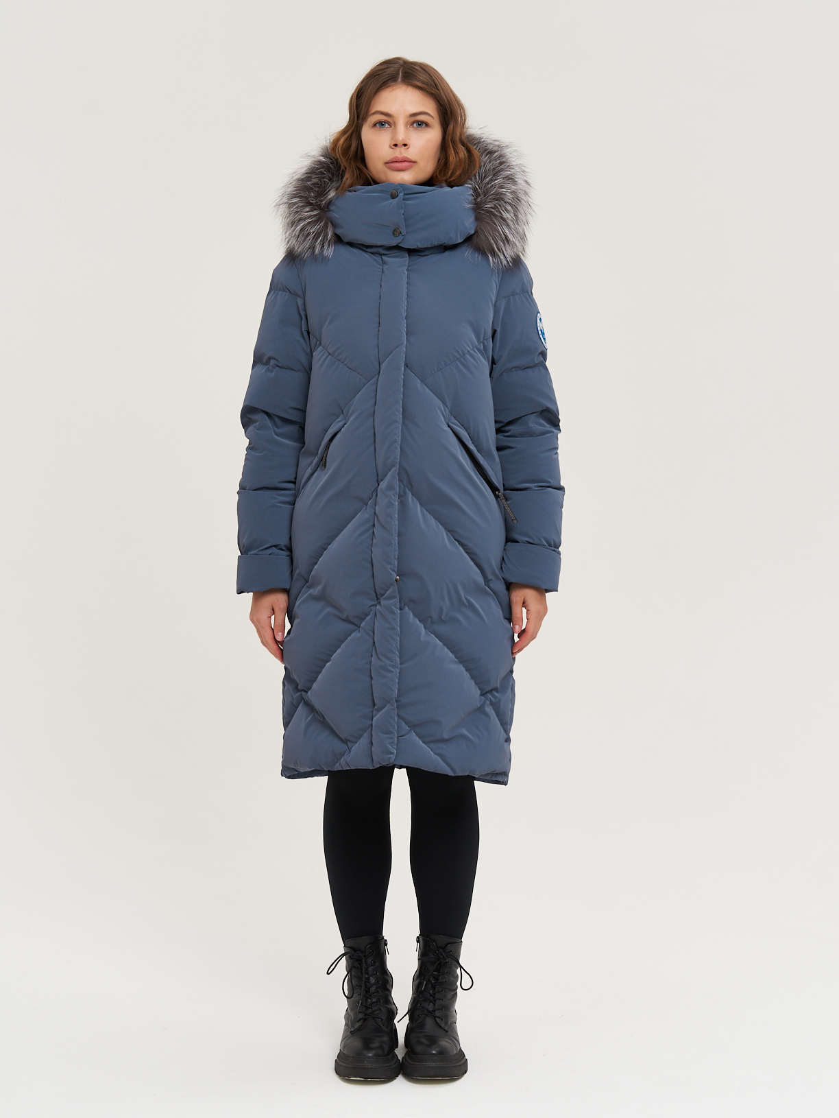 Пуховое пальто LAPLANGER Лахти Space Goose сине-серый