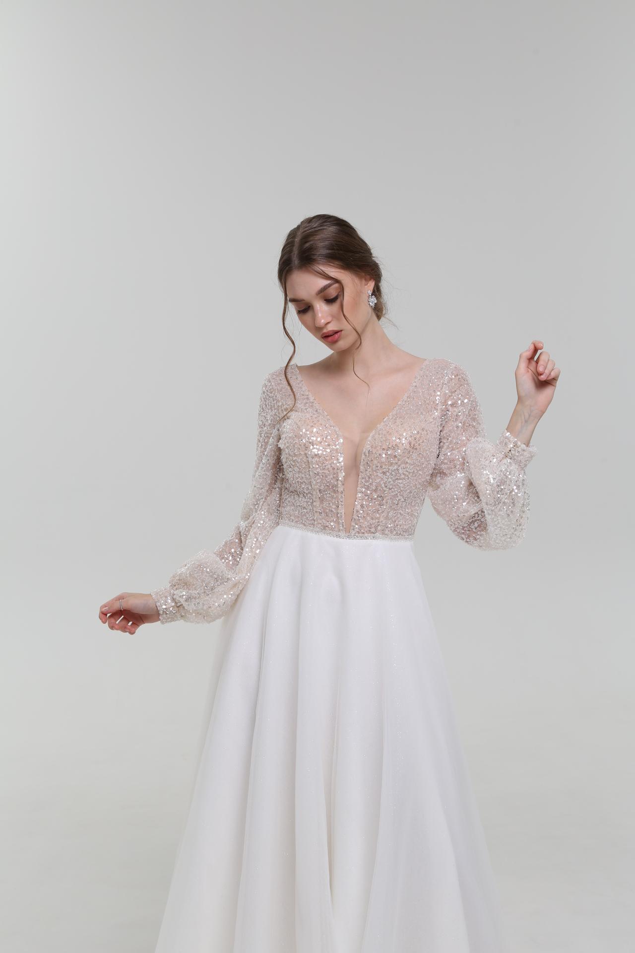 Свадебное платье Бриджит с пайетками рукав