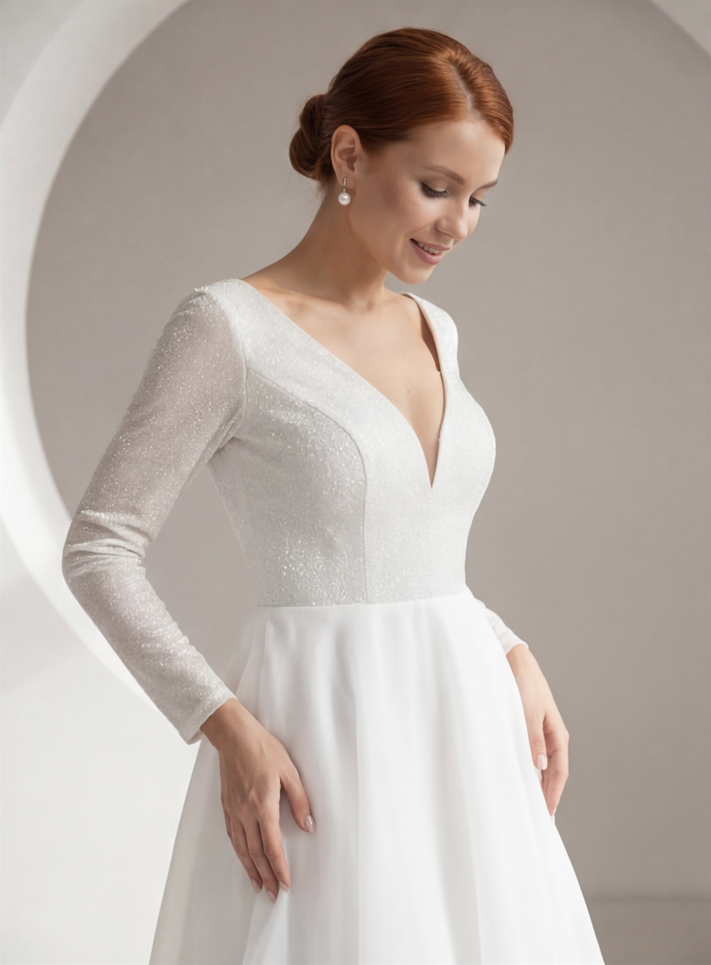 Свадебное платье Стар миди органза