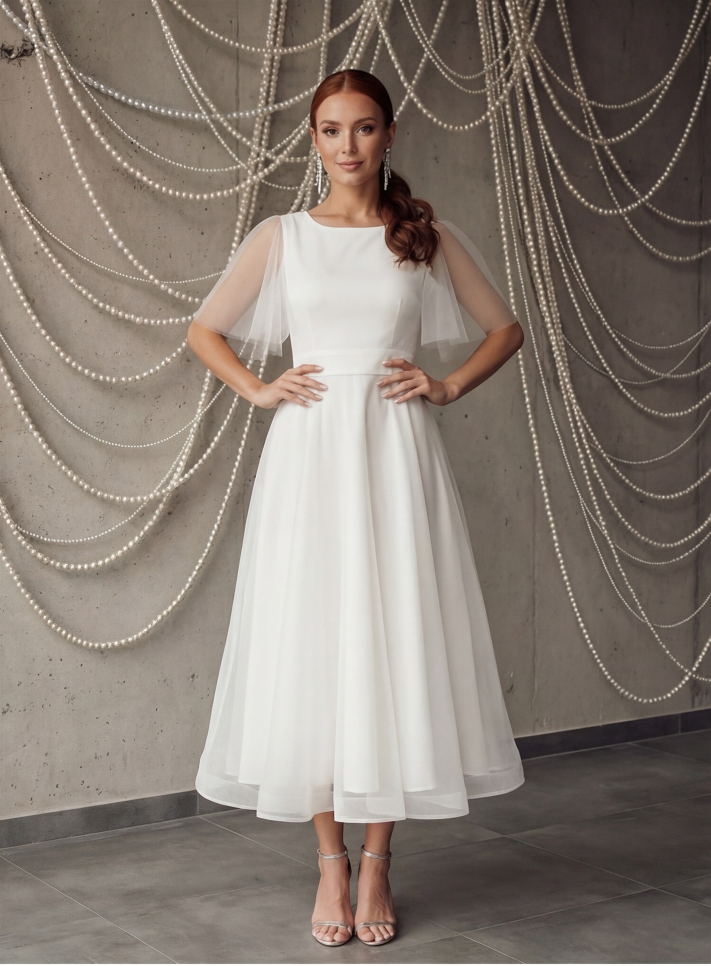 Свадебное платье Элоиза Миди Глиттер