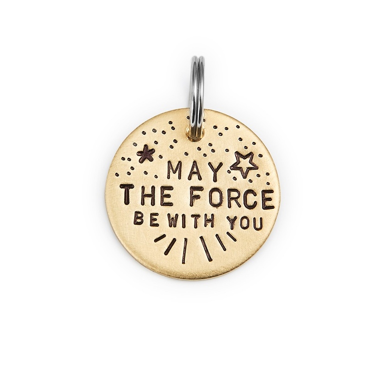 Адресник ДА ПРЕБУДЕТ С ТОБОЙ СИЛА! (латунь/мельхиор, 25/32 мм)