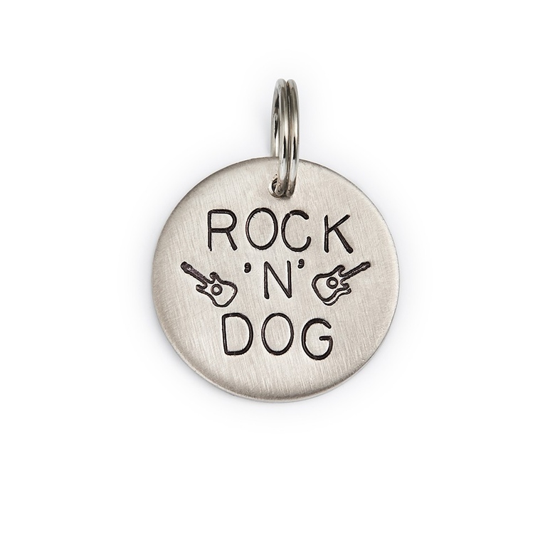 Адресник РОК-Н-ДОГ (латунь/мельхиор, 25/32 мм)