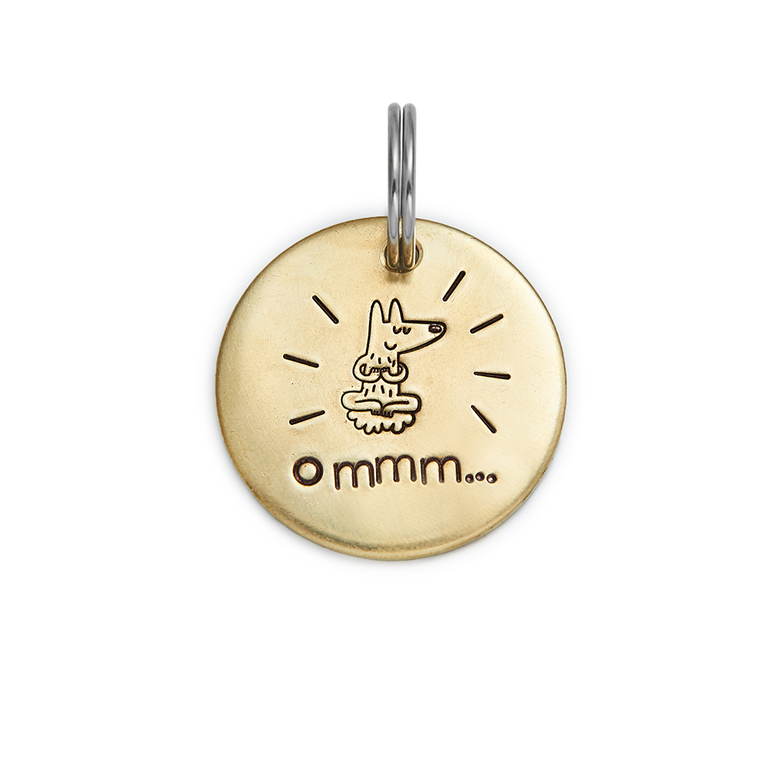 Адресник О-М-М-МОЙ ПЁС (латунь/мельхиор, 25/32 мм)