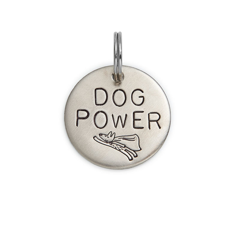 Адресник СОБАЧЬЯ СИЛА (латунь/мельхиор, 25/32 мм)