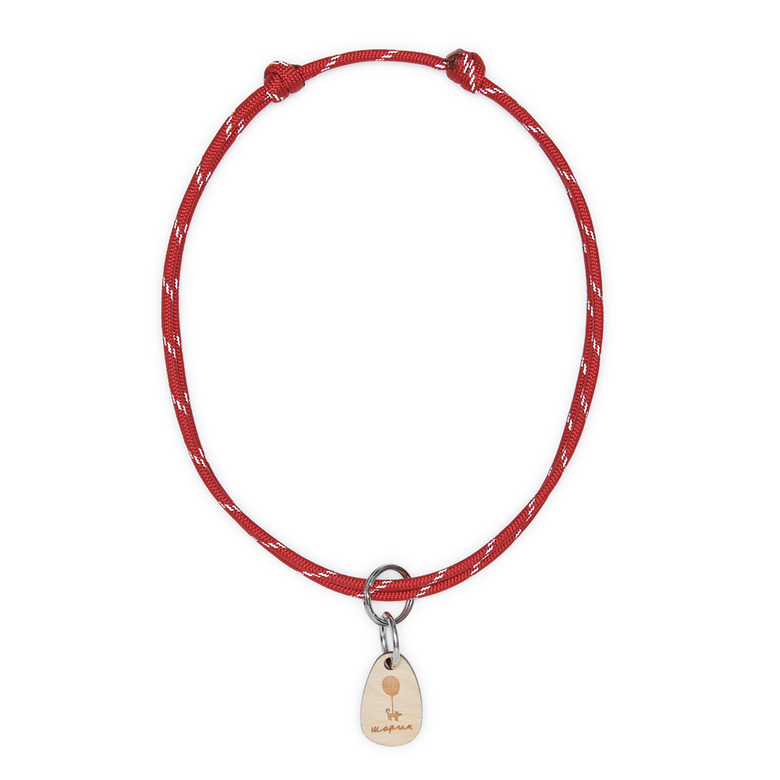 Шнурок для адресника круглый КРАСНЫЙ (светоотражающий)