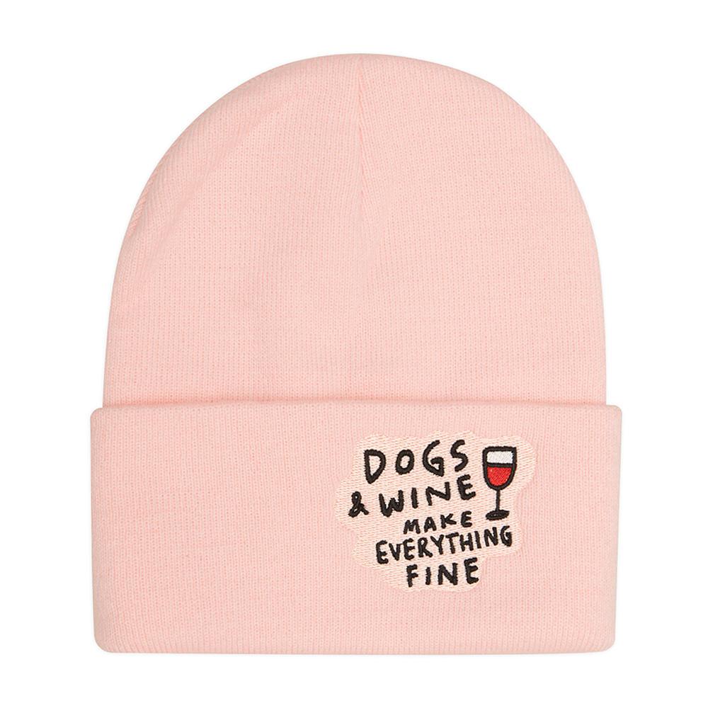 Шапка СОБАКИ И ВИНО (розовая)