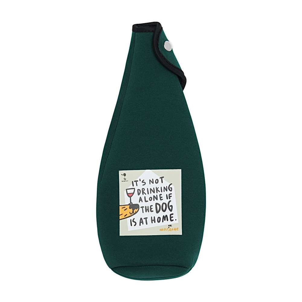 Чехол для бутылки ТЫ НЕ ОДИН (изумрудный)