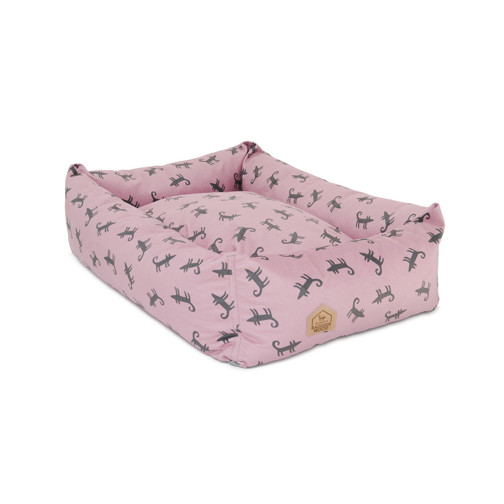 Лежак для собаки ШАРИК РОЗОВЫЙ (велюр)