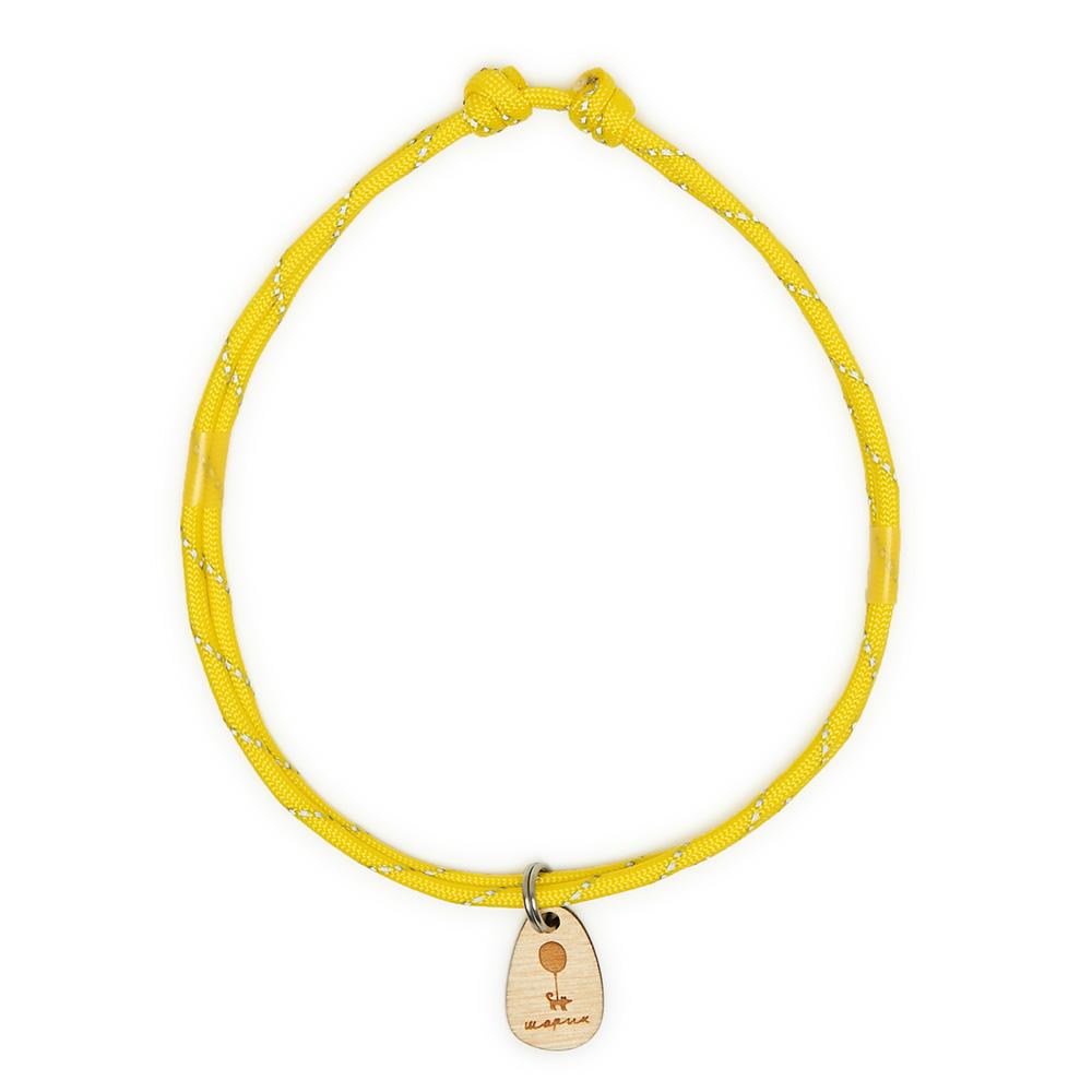 Шнурок для адресника круглый ЖЁЛТЫЙ (светоотражающий)